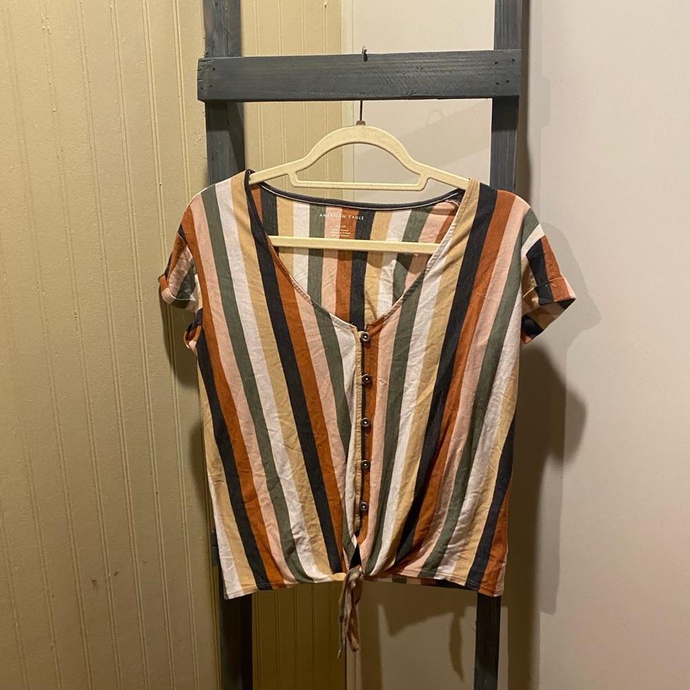 Striped Sightly Cropped Shirt